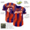 Custom Purple White-Orange Gradient Classic Vertical Stripe Authentic Baseball Jersey
