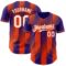 Custom Purple White-Orange Gradient Classic Vertical Stripe Authentic Baseball Jersey