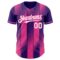 Custom Purple White-Pink Gradient Classic Vertical Stripe Authentic Baseball Jersey