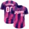 Custom Purple White-Pink Gradient Classic Vertical Stripe Authentic Baseball Jersey