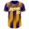 Custom Purple White-Gold Gradient Classic Vertical Stripe Authentic Baseball Jersey