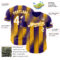 Custom Purple White-Gold Gradient Classic Vertical Stripe Authentic Baseball Jersey