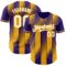 Custom Purple White-Gold Gradient Classic Vertical Stripe Authentic Baseball Jersey