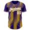 Custom Purple White-Old Gold Gradient Classic Vertical Stripe Authentic Baseball Jersey