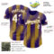 Custom Purple White-Old Gold Gradient Classic Vertical Stripe Authentic Baseball Jersey