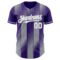 Custom Purple White-Gray Gradient Classic Vertical Stripe Authentic Baseball Jersey