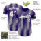 Custom Purple White-Gray Gradient Classic Vertical Stripe Authentic Baseball Jersey
