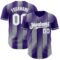 Custom Purple White-Gray Gradient Classic Vertical Stripe Authentic Baseball Jersey