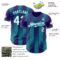 Custom Purple White-Teal Gradient Classic Vertical Stripe Authentic Baseball Jersey