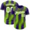 Custom Purple White-Neon Green Gradient Classic Vertical Stripe Authentic Baseball Jersey