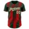 Custom Green Cream-Red Gradient Classic Vertical Stripe Authentic Baseball Jersey