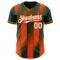 Custom Green White-Orange Gradient Classic Vertical Stripe Authentic Baseball Jersey