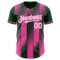 Custom Green White-Pink Gradient Classic Vertical Stripe Authentic Baseball Jersey