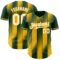 Custom Green White-Gold Gradient Classic Vertical Stripe Authentic Baseball Jersey