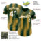 Custom Green White-Old Gold Gradient Classic Vertical Stripe Authentic Baseball Jersey