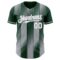 Custom Green White-Gray Gradient Classic Vertical Stripe Authentic Baseball Jersey