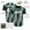 Custom Green White-Gray Gradient Classic Vertical Stripe Authentic Baseball Jersey
