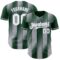 Custom Green White-Gray Gradient Classic Vertical Stripe Authentic Baseball Jersey