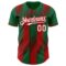 Custom Kelly Green White-Red Gradient Classic Vertical Stripe Authentic Baseball Jersey