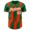 Custom Kelly Green White-Orange Gradient Classic Vertical Stripe Authentic Baseball Jersey