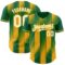 Custom Kelly Green White-Gold Gradient Classic Vertical Stripe Authentic Baseball Jersey