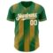 Custom Kelly Green White-Old Gold Gradient Classic Vertical Stripe Authentic Baseball Jersey