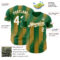 Custom Kelly Green White-Old Gold Gradient Classic Vertical Stripe Authentic Baseball Jersey