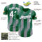 Custom Kelly Green White-Gray Gradient Classic Vertical Stripe Authentic Baseball Jersey