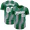 Custom Kelly Green White-Gray Gradient Classic Vertical Stripe Authentic Baseball Jersey