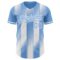 Custom Light Blue-White Gradient Classic Vertical Stripe Authentic Baseball Jersey