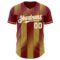 Custom Crimson White-Old Gold Gradient Classic Vertical Stripe Authentic Baseball Jersey