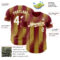 Custom Crimson White-Old Gold Gradient Classic Vertical Stripe Authentic Baseball Jersey