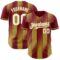 Custom Crimson White-Old Gold Gradient Classic Vertical Stripe Authentic Baseball Jersey