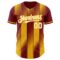 Custom Crimson White-Gold Gradient Classic Vertical Stripe Authentic Baseball Jersey