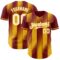 Custom Crimson White-Gold Gradient Classic Vertical Stripe Authentic Baseball Jersey