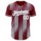 Custom Crimson White-Gray Gradient Classic Vertical Stripe Authentic Baseball Jersey