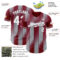 Custom Crimson White-Gray Gradient Classic Vertical Stripe Authentic Baseball Jersey