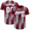Custom Crimson White-Gray Gradient Classic Vertical Stripe Authentic Baseball Jersey