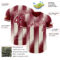 Custom Crimson Cream-Cream Gradient Classic Vertical Stripe Authentic Baseball Jersey
