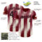 Custom Crimson Black-Cream Gradient Classic Vertical Stripe Authentic Baseball Jersey