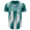 Custom Teal-White Gradient Classic Vertical Stripe Authentic Baseball Jersey