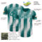 Custom Teal-White Gradient Classic Vertical Stripe Authentic Baseball Jersey