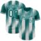 Custom Teal-White Gradient Classic Vertical Stripe Authentic Baseball Jersey