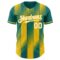 Custom Teal White-Yellow Gradient Classic Vertical Stripe Authentic Baseball Jersey