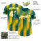 Custom Teal White-Yellow Gradient Classic Vertical Stripe Authentic Baseball Jersey