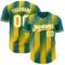 Custom Teal White-Yellow Gradient Classic Vertical Stripe Authentic Baseball Jersey