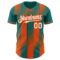 Custom Teal White-Orange Gradient Classic Vertical Stripe Authentic Baseball Jersey