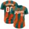 Custom Teal White-Orange Gradient Classic Vertical Stripe Authentic Baseball Jersey