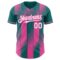Custom Teal White-Pink Gradient Classic Vertical Stripe Authentic Baseball Jersey