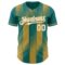 Custom Teal White-Old Gold Gradient Classic Vertical Stripe Authentic Baseball Jersey